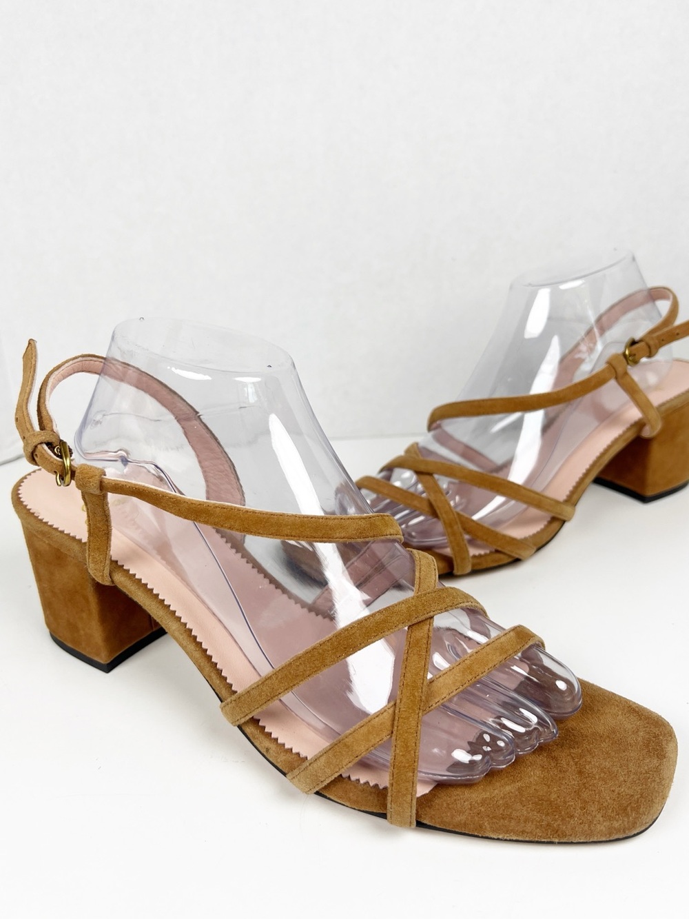 J.CREW Women’s Size 11 Brown Suede Odette Strappy Block Heel Sandals